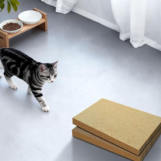 Cat Scratcher 2-Pack Refills, Large Cardboard Pads for Indoor Cats | Recyclable Corrugated Cardboard Pads, Ideal for Daily Scratching and Furniture Protection, Premium Scratch Pad for Kittens - Image 7