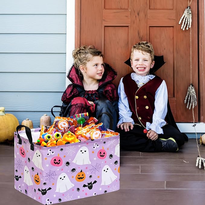 Halloween Storage Basket Home Shelf Basket Rectangle Organizer Box Clothes Laundry Hamper Nursery Bin Gift Laundry Basket with Handles - Image 7