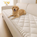 Smiry Non Slip Couch Cover for Dogs, Fuzzy Plush Pet Sofa Protector | Washable Furniture Cover for Large Dogs & Cats, Scratch & Dirt Resistant, For 3 Cushion Couch, White, 27.6"x88" by Smiry