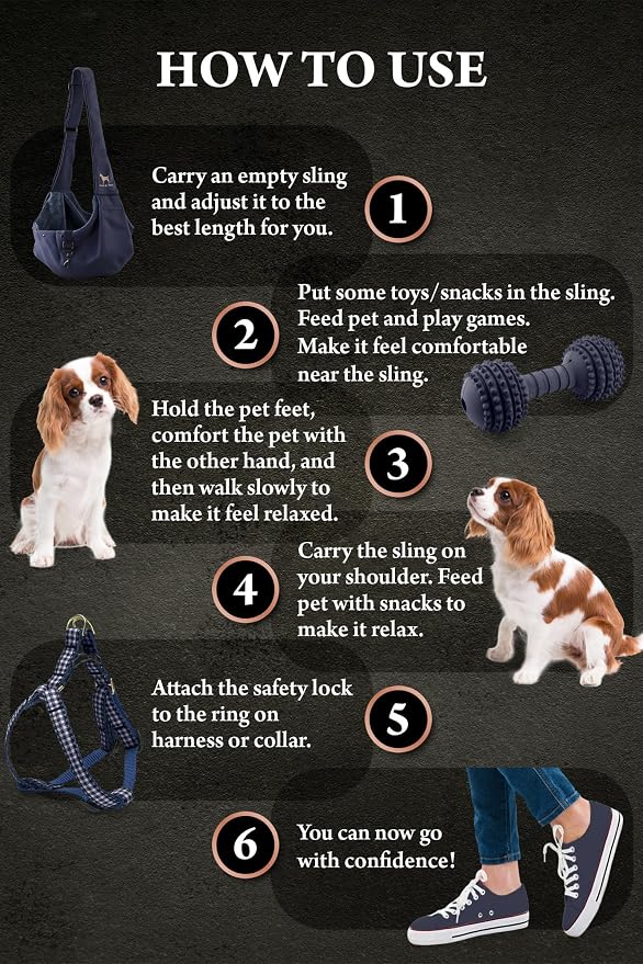 Noah & Paw Dog Sling Carrier for Small Dogs 3-10lb, Dog Sling for Small Dogs and Cats, Dog Carrier with Adjustable Padded Strap, Premium Twill, Lined with Fur, Double Safety Feature, Machine Washable - Image 6