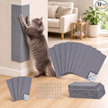 Marsui 12 Pack Cat Scratch Mats for Walls Corners, Self Adhesive, Grey | Fits Couch, Walls, Cat Trees, Shelves and DIY Climbing Areas, Protects Furniture from Claws, Replaceable Scratching Surface by Marsui