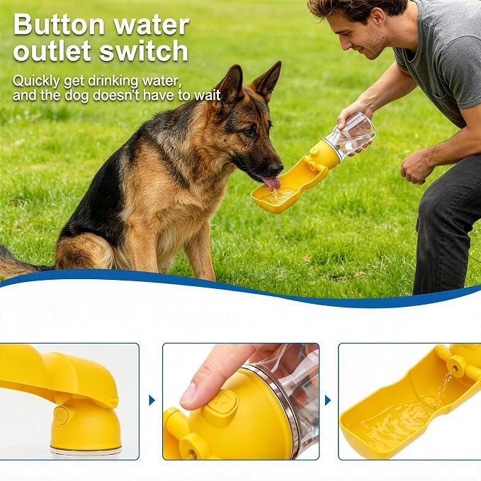 Dog Water Bottle - for Collapsible Small Animals Water Bottle for Walking | Pet Water Bottle 16.9oz Outdoor Walking Drinking Bowl， Dog Accessory for Puppies, Guinea Pigs Hamsters & Bunnies ﻿ - Image 3