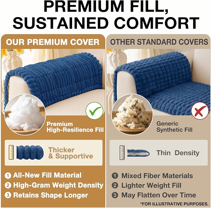 hyha Couch Cover for Dogs, Washable Non Slip Plush Flannel Sofa Protector | Thick Flannel, Anti-Slip Backing, Pet Hair & Scratch Protection, Fits Sofa & Loveseat (35.4" x 35.4") - Image 10