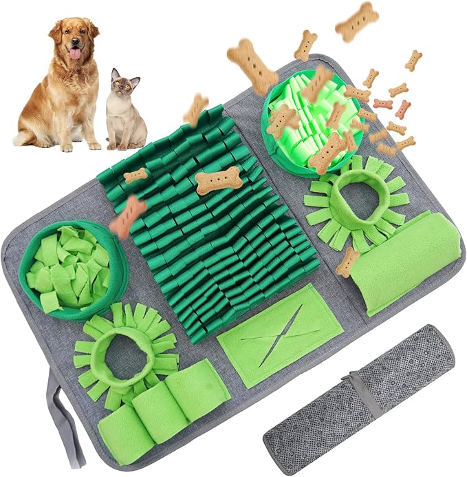 Snuffle Mat for Dogs, Pet Snuffle Mat for Small and Medium Dogs, Interactive Sniff Mat Feeding Mat for Puppies, Slow Feeder Dog Treat Mat for Training and Stress Relief by Unknown