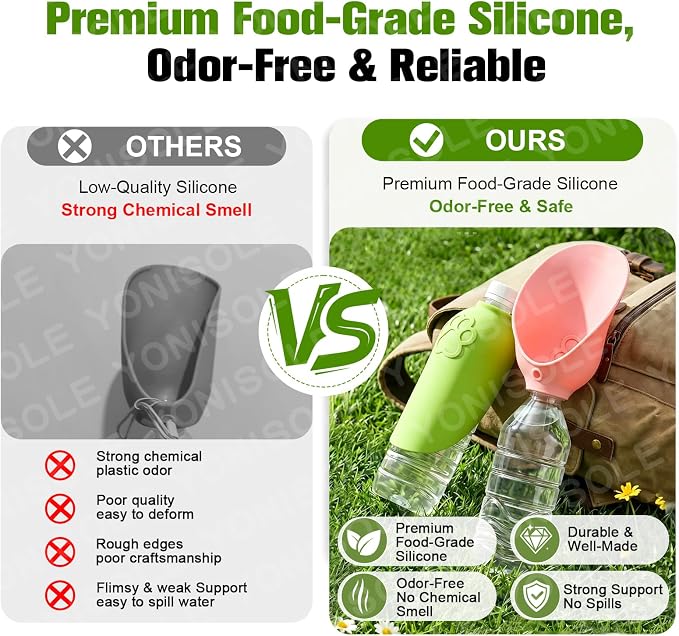 Portable Dog Water Bottle Attachment, Foldable Pet Water Bowl for Walks | Silicone Dog Drink Dispenser, Fits Opening 26mm+ Water Bottles,Ideal For Daily Hiking & Travel, Quick Rinse & Easy Setup - Image 4