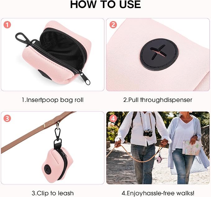 Wolfone Dog Waste Bag Holder, Leash Poop Bag Dispenser with Secure Clip | Secure Clip Design Durable & Odor-Free Universal Bag Fit Lightweight & Portable Stylish Color Options - Image 4