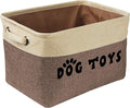 PET ARTIST Dog Toy Basket, Large Collapsible, Brown-1, M: 15"x11"x9" | Dog Toy Bin Box, Comfortable Handles, Large Pet Toy Storage Organizer, For Accessories, Toys, Coat & Clothing, Blanket Leash by PETARTIST