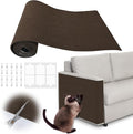 Cat Scratch Furniture Protector - 118" x 17" Trimmable Self-Adhesive Cats Claws Scratch Pads, DIY Cat Climbing Couch Protector for Scratch Post Cat Tree Replacement Indoor (Brown) by Inchoco