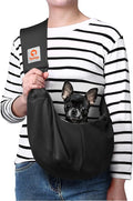 Tomkas Dog Sling Carrier for Small Dogs Puppy Carrier for Small Dogs (Black, for Pets Weight 2-7 lbs) by TomkasFORTHELOVEOFPALS