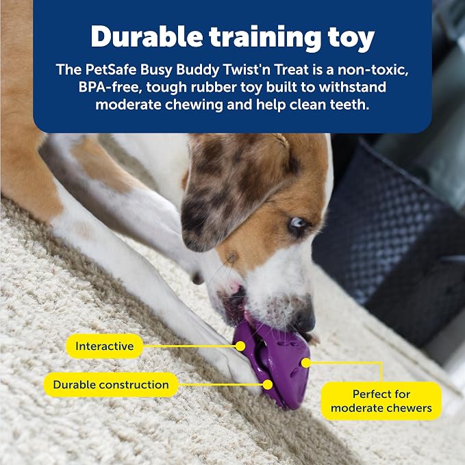 PetSafe Busy Buddy Twist 'n Treat Dispensing Dog Toy, Medium | Twist Halves Apart for Quick Treats or Closer for a Challenge, Patented Treat Meter, Top-Rack Dishwasher Safe - Image 5