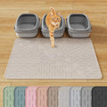 XXL Cat Litter Mat, 37.5x25.2 Semi Transparency, Premium Silicone Rubber, Waterproof & BPA-Free, Traps Litter, Easy to Clean, Keeps Floors Tidy by OHMO