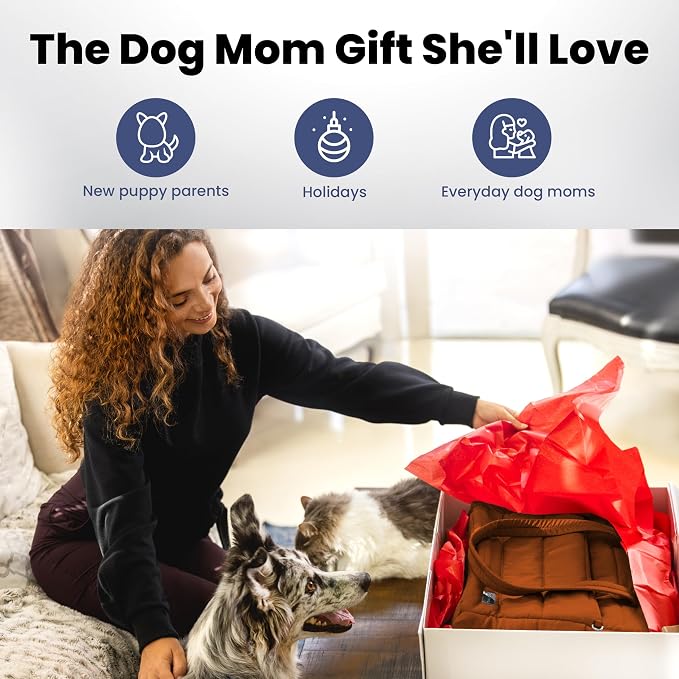 Rubyloo Puffer Dog Travel Bag for Dog Moms, Diaper Bag with Travel Bowls | 2 BPA-Free Collapsible Bowls, 2 Pet Food Containers, 9 Pockets, Everyday Puffer Bag Works With or Without Your Dog, Rust - Image 6