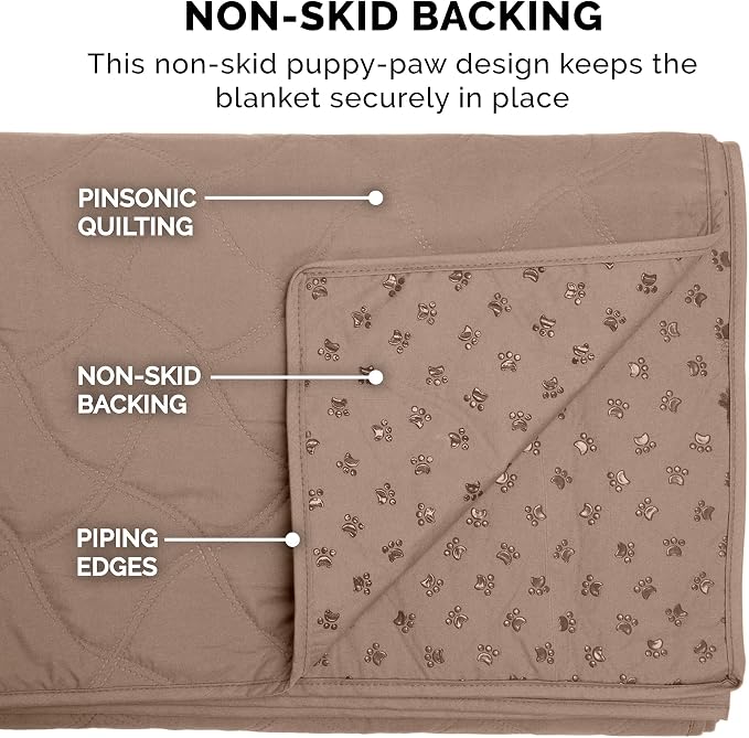 Furhaven Waterproof & Non-Slip King Size Mattress Cover Protector for Dogs & Cats, Washable, For Beds, Couches, & Car Seats - Quilted Twill Blanket Mattress Cover - Brownstone, Jumbo/King Size - Image 9
