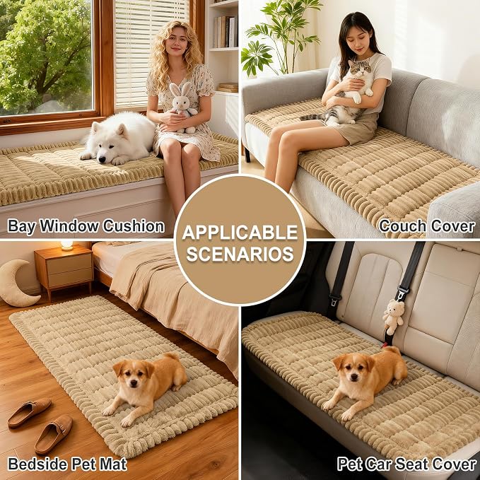 hyha Couch Cover for Dogs, Washable Non Slip Plush Flannel Sofa Protector | Thick Flannel, Anti-Slip Backing, Pet Hair & Scratch Protection, Fits Sofa & Loveseat (35.4" x 88") - Image 4