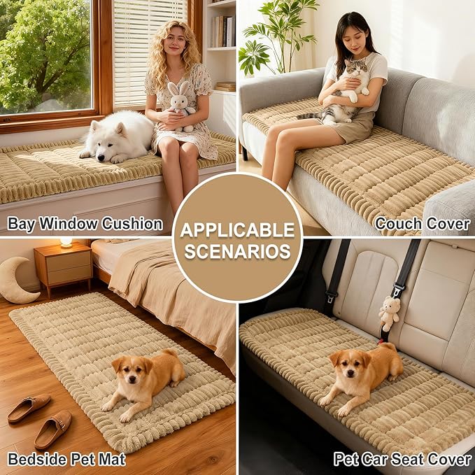 hyha Couch Cover for Dogs, Washable Non Slip Plush Flannel Sofa Protector | Thick Flannel, Anti-Slip Backing, Pet Hair & Scratch Protection, Fits Sofa & Loveseat (35.4" x 82.7") - Image 4