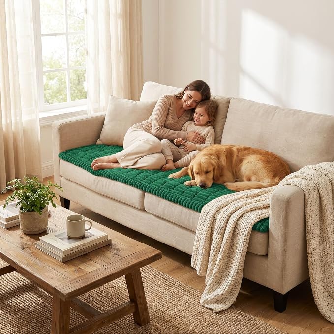 Smiry Couch Cover for Dogs, Non Slip Washable Sofa Protector for Pets | Soft Furniture Cover for Leather & Fabric Couches, Cozy Protect Against Fur, Dirt & Messes, Pet Friendly, 27.6"x70.9" - Image 6