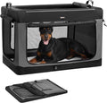 Feandrea Collapsible Dog Crate, Portable Oxford Fabric Pet Carrier, 48-Inch | For Extra Large Dogs, 4 Mesh Doors, Handles, Storage Pocket, Water Bottle Holder, Black and Gray BAX Collection UPDC022BH01 by FeandreabySONGMICSHOME