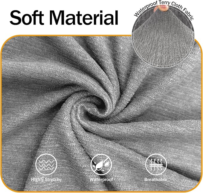 Waterproof Stretch Loveseat Cover - Non-Slip Sofa Slipcover with Elastic Bottom, Washable Leakproof Furniture Protector for Kids, Pets (Loveseat, Light Gray) - Image 5