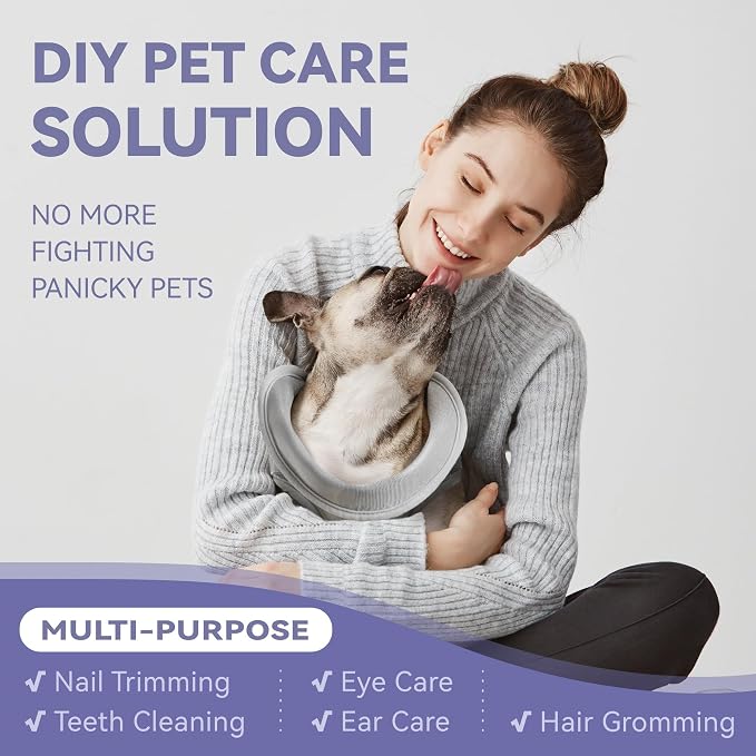 Loflaze Dog Grooming Hammock Harness for Dogs & Cats with Pet Nail Clipper Trimmer - Cat Hanger Sling for Trimming Clipping Nails- Dog Hammock Restraint Bag for Small Medium Large pet （ Grey XL ） - Image 2