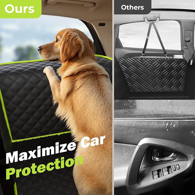 Pecute Back Seat Extender for Dogs 56.29 * 28.74 in, Car Window Fixing for Maximum Car Protection, Leather Fabric Dog Car Seat Cover for Back Seat, Waterproof, Scratch-Resistant, Support to 330 lbs - Image 3