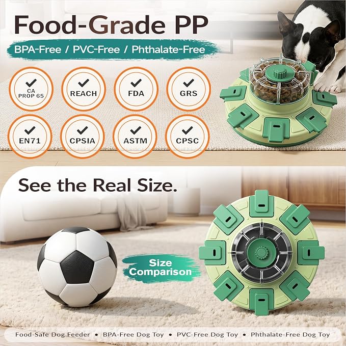 KADTC 2-Level Dog Puzzle Toys, Treat Dispenser & Slow Feeder for Small Dogs | Paw-Activated 2.5-Cup Chamber Fills 8 Wells | Custom Flow | Calmer Meals | Indoor Brain Games | Burns Energy | Beats Boredom. - Image 7