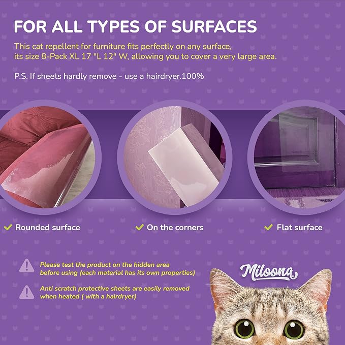 Anti Cat Scratch Furniture Protector 4 Sheets- Couch Covers for Cats- Cat Scratch Deterrent for Furniture- Couch Scratch Protector from Cats- Anti Scratch Furniture Protector - Image 5