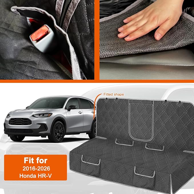 Dog Car Seat Cover for 2016-2026 Honda HR-V | Waterproof Pet Bench Seat Cover for Back Seat, 600D Heavy Duty Scratch Proof Nonslip Truck Seat Covers for Dogs - Image 2