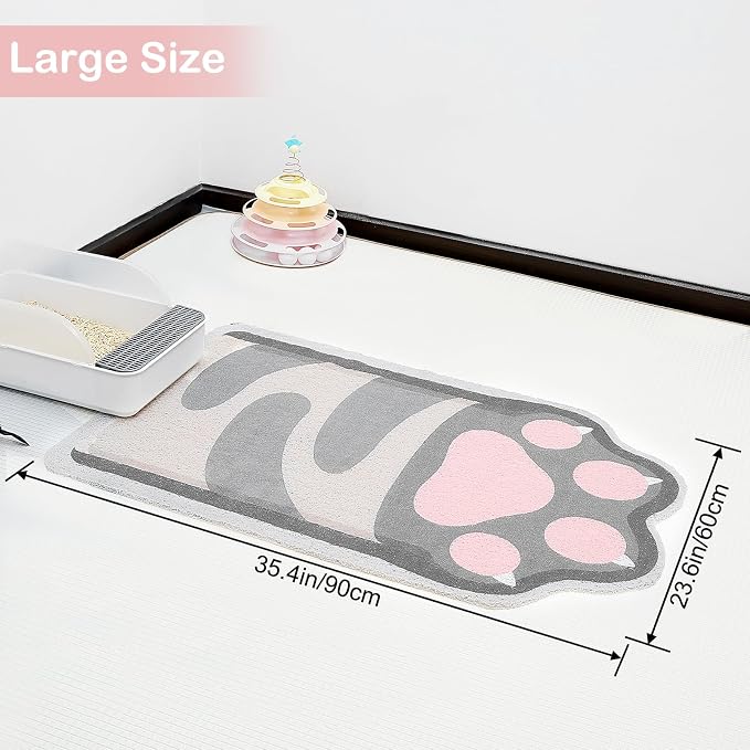 Unicorn Catcher Large Cat Litter Mat, 33.5"x22.4" Litter Trapping Mat | Kitty Litter Mat With Soft PVC Loop Mesh And Non-Slip Backing For Easy-Clean Floor Protection And Home Decor - Image 4