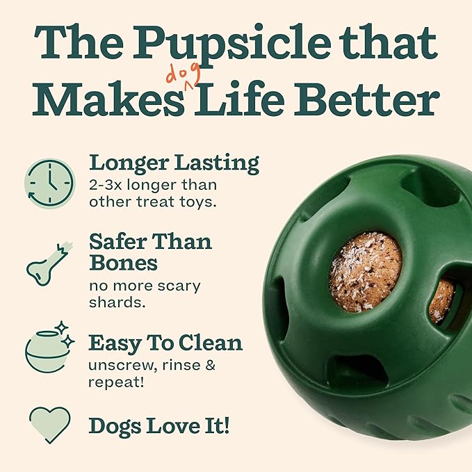 WOOF Starter Pack Dog Treat Toy for Small Dogs 10-25 lbs | Long-lasting enrichment kit, Pupsicle toy included, reusable treat mold, chicken Pops, DIY frozen treats - Image 3