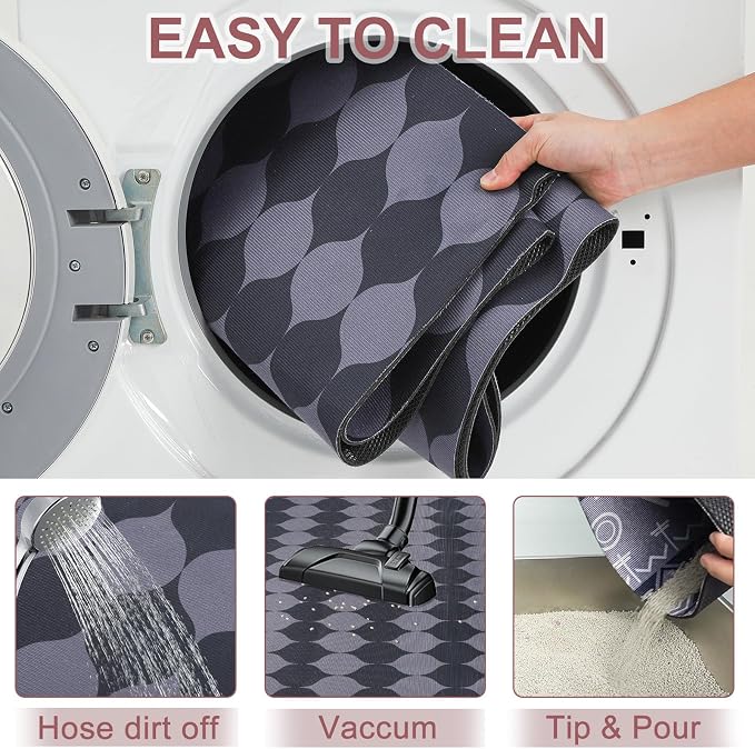 BEAUTYZOO Cat Litter Mat, 32" x 45" Large Litter Trapping Mat, Waterproof | Scatter Control, Absorbent Urine‑Proof, Soft On Paws, Non‑Slip, Machine Washable, For Indoor Cats & Kittens, Floor Use - Image 7