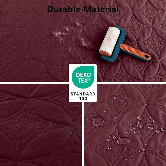 Waterproof Couch Cover for Dogs - Washable Pets Furniture Protector | TPU Leak-Proof Liner, Lightweight & Reversible, Fits Chair, Sofa, Bed, 30" x 30" , Burgundy/Pink - Image 6