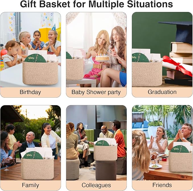 ICERZCZ Woven Cotton Rope Storage Basket for Organizing, Cute Decorative Baskets for Gifts Empty, Organizer Bins for Dog Toy, Baby Laundry, 17“×13”×9.5“, Brown - Image 7