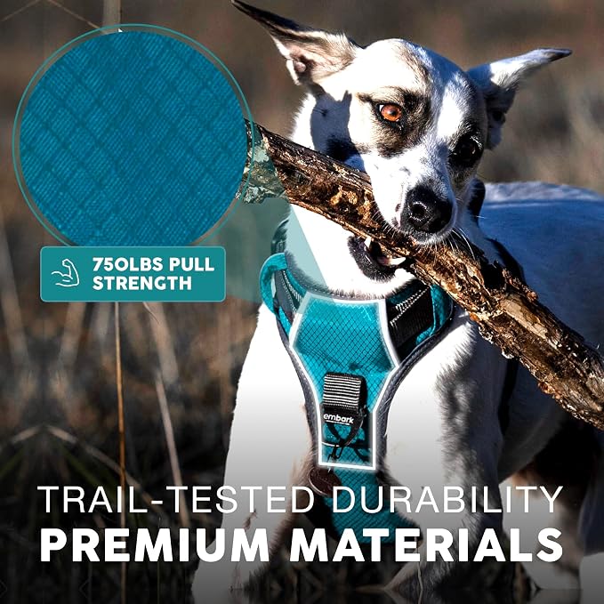 Embark No Pull Dog Harness, Reflective Adjustable Training Vest, No Choke | Adjustable straps fit all dog breeds with sturdy hooks; 360° reflective trim, soft padded Harness Design for All Dogs - Image 6