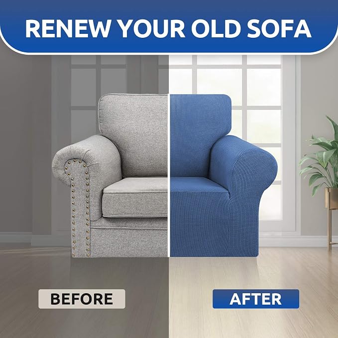 KEKUOU Stretch Chair Sofa Slipcover, Single Couch Cover,Riverside | 1-Piece Washable Sofa Cover,Pet Friendly (31"-55") Furniture Protector Soft Jacquard Elastic Bottom for Dogs & Kids - Image 7