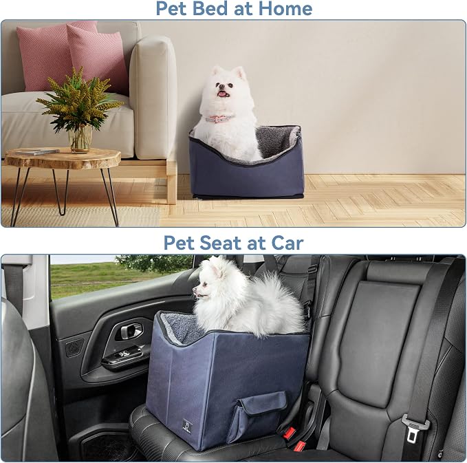 A 4 Pet Dog Car Seat for Small Dog, Booster Travel Pet Seat with Safety Seat Belts & Storage Bags, Portable Comfortable Pet Seat for Dogs Under 25 lbs - Image 7