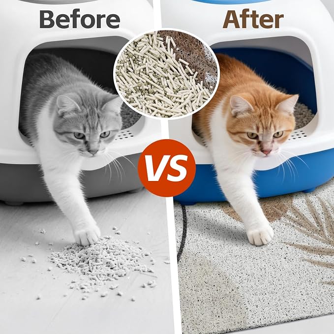 Cat Litter Mat Litter Trapping Mat, 33"x22" Waterproof Urine Proof Litter Box Mat Catcher Mat Non-Slip Washable for Kitty Kitten, Brown - Image 2