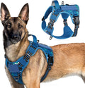 rabbitgoo Tactical Dog Harness for X-Large, No Pull Military Service Vest | Molle & Handle, Heavy Duty, Adjustable, Reflective Straps, Easy Control for Training Walking, Blue Camo, X-Large by rabbitgoo