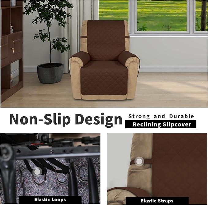 Easy-Going Reversible Couch Cover, Recliner 22 in, Coffee/Ivory | Machine Washable Slipcover For Dogs, Water Resistant Furniture Mat For Living Room, Non-Slip Sofa Cover, Pet Friendly - Image 3
