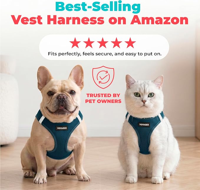 Voyager Step-in Air Dog Vest Harness - Blue, XXX-Small | 11 - 12" in Chest, Reflective Bands, All Weather Breathable Air Mesh, Cats Compatible, Lightweight, Fast Drying - Image 6