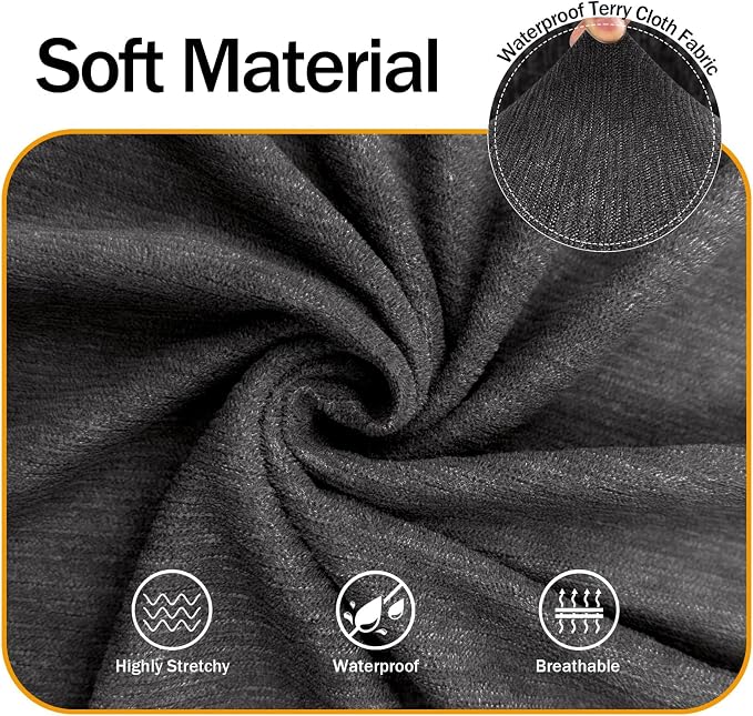 Waterproof Couch Cover, Washable Stretch Non-Slip Oversized Sofa Slipcover with Elastic Bottom Stay-in-Place - Leakproof Furniture Protector for Kids & Pets (Oversized Sofa, Dark Gray) - Image 5