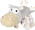 TOOPTATE Hippo Squeaky Dog Toy, Gray, Medium | Cute Plush Design, Rope Legs for Tugging, Helps Keep Dogs Busy, Suitable for Small, Medium, and Large Dogs by TOOPTATE