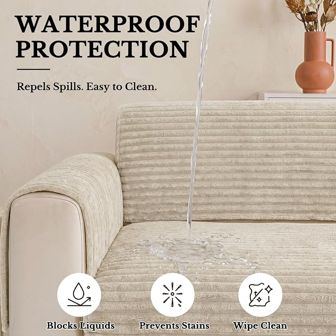Smiry Waterproof Couch Cover for Dogs, Washable Non Slip Plush Protector | Waterproof Protection, Plush Flannel, Non Slip Backing, Pet Hair & Scratch Protection, Soft Cover (36" x 94.5") - Image 4