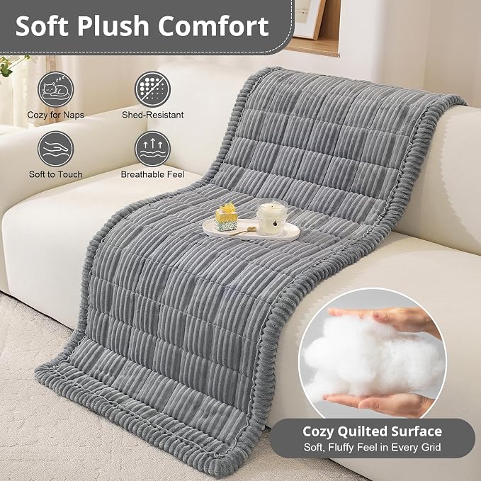 OstepDecor Couch Cover for Dogs, Washable Non Slip Sofa Cover for Pets | Soft Couch Covers for Sofa, Loveseat and Sectional, Furniture Protector Against Pet Hair & Dirt (27.6" x 70.9", Dark Grey) - Image 6