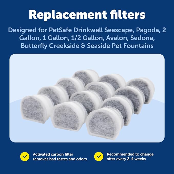 PetSafe Drinkwell Pet Fountain Replacement Carbon Filters, 12 Filters | Certified Fit for Drinkwell Fountains, 50% More Carbon Than Generic Brands, 2-4 Weeks Filtration per Filter - Image 5