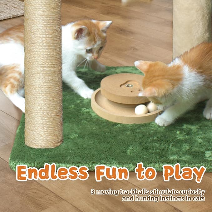 Fantasreen Cat Tree 28'' with Hammock & Interactive Toy for Indoor Cats - Image 3