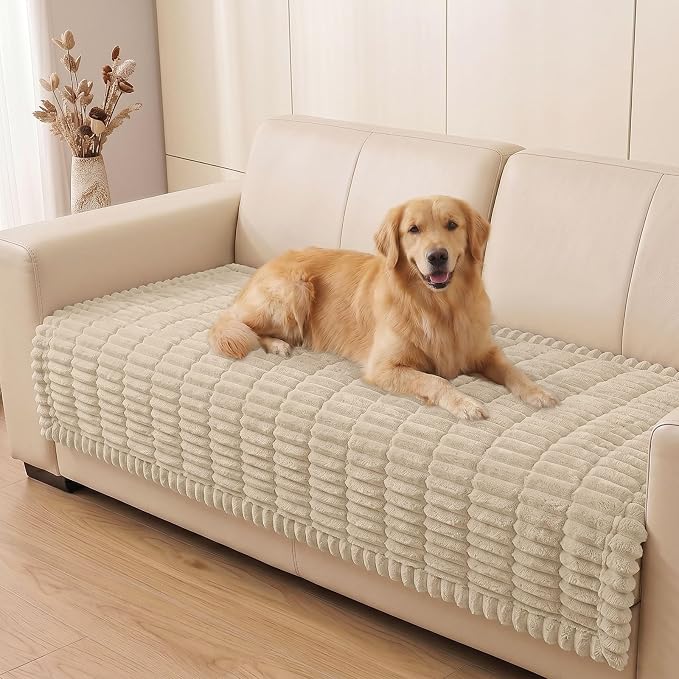 Smiry Couch Cover for Dogs, Non Slip Washable Sofa Protector for Pets | Soft Furniture Cover for Leather & Fabric Couches, Cozy Protect Against Fur, Dirt & Messes, Pet Friendly, 43"x63" by Smiry