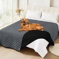 Smiry Waterproof Reversible Dog Bed Cover Pet Blanket | Pet Friendly, Soft Fabric, Washable Dog Blanket for Furniture Bed Couch Sofa, Checkered (82"x102", Dark Grey/Black) by Smiry