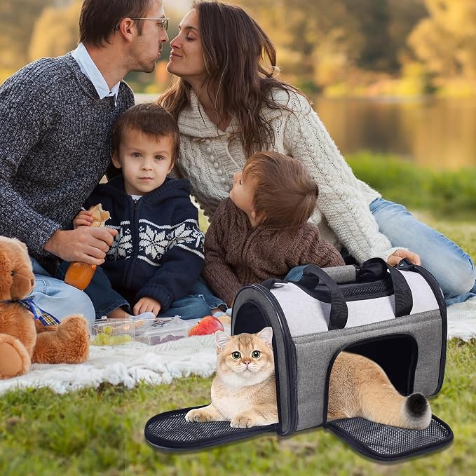 Jespet Airline Approved Soft-Sided Kennel Pet Carrier for Small Dogs Cats | Collapsible, Built-In Leash, Large Storage Pocket, Travel Handbag & Car Seat, Up to 10lbs - Image 9