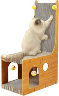 ​Cat Scratcher, Cat Scratching Board, L Shaped Vertical Cat Scratcher for Wall and Couch Protection, Cat Cardboard Scratcher with 4 Ball Toys for Indoor Cats by YEMOO