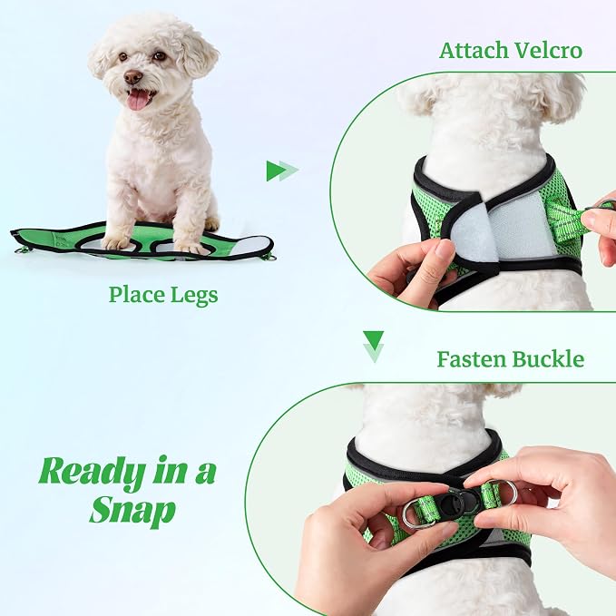 No Pull Dog Puppy Harness and Leash Set Reflective Mesh Vest Medium - Image 4